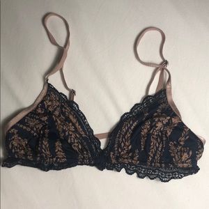 Navy and Blush Free People Bralette